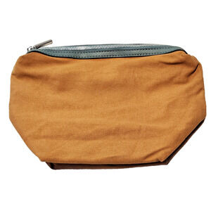 MDBM Cholet Purse Safety Zipper Pouch Beige Canvas Makeup Cosmetics Bag